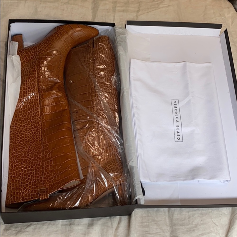 Veronica Beard heeled snakeskin boots